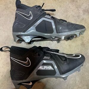 Nike Black and Silver Alpha Cleats